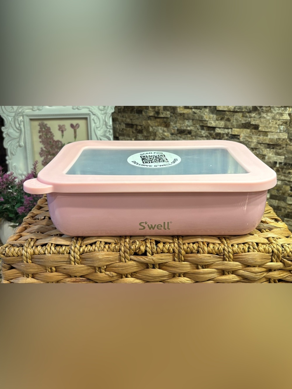 S'well Peony Pink Meal Container with Clear Lid